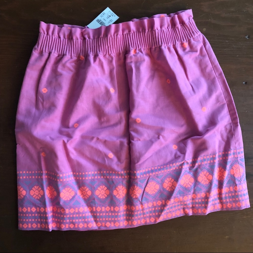 J crew printed linen cotton sidewalk mini skirt